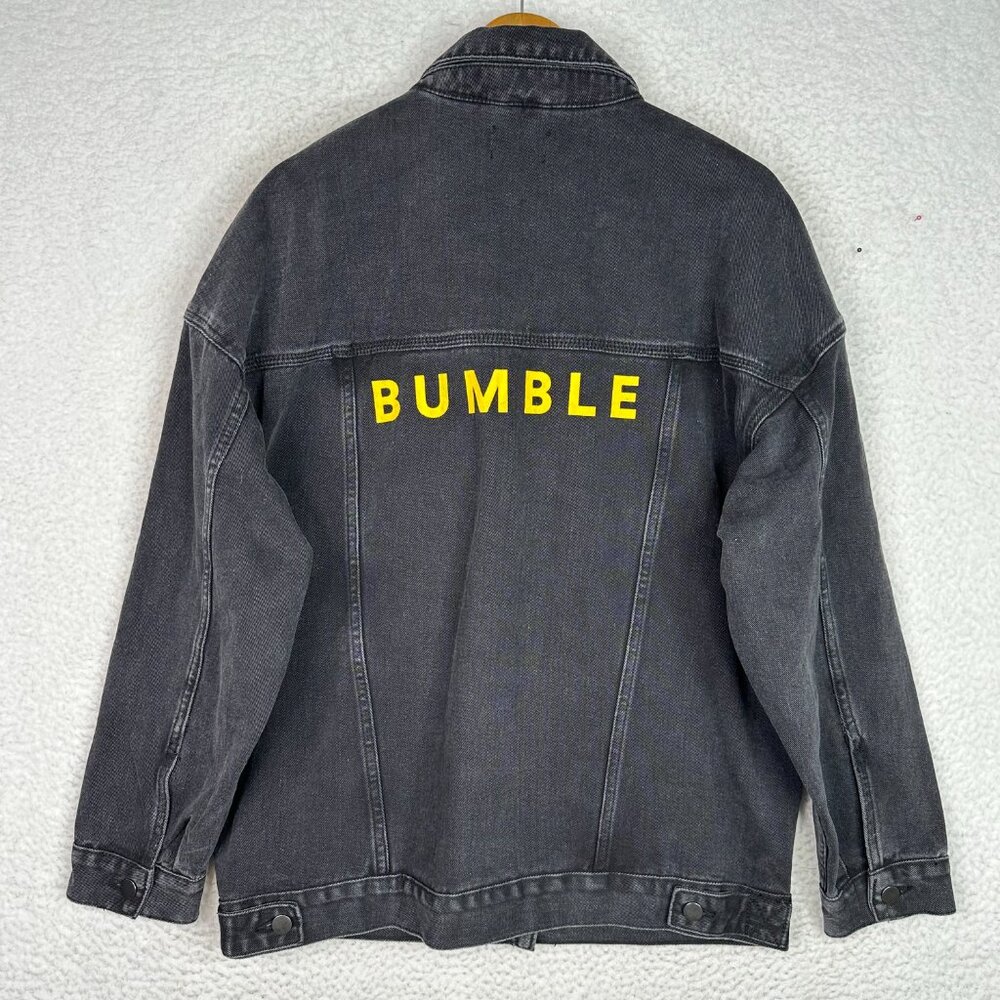 Bumble Denim‎ Jacket Black XL Unisex Oversized Logo Trucker Streetwear